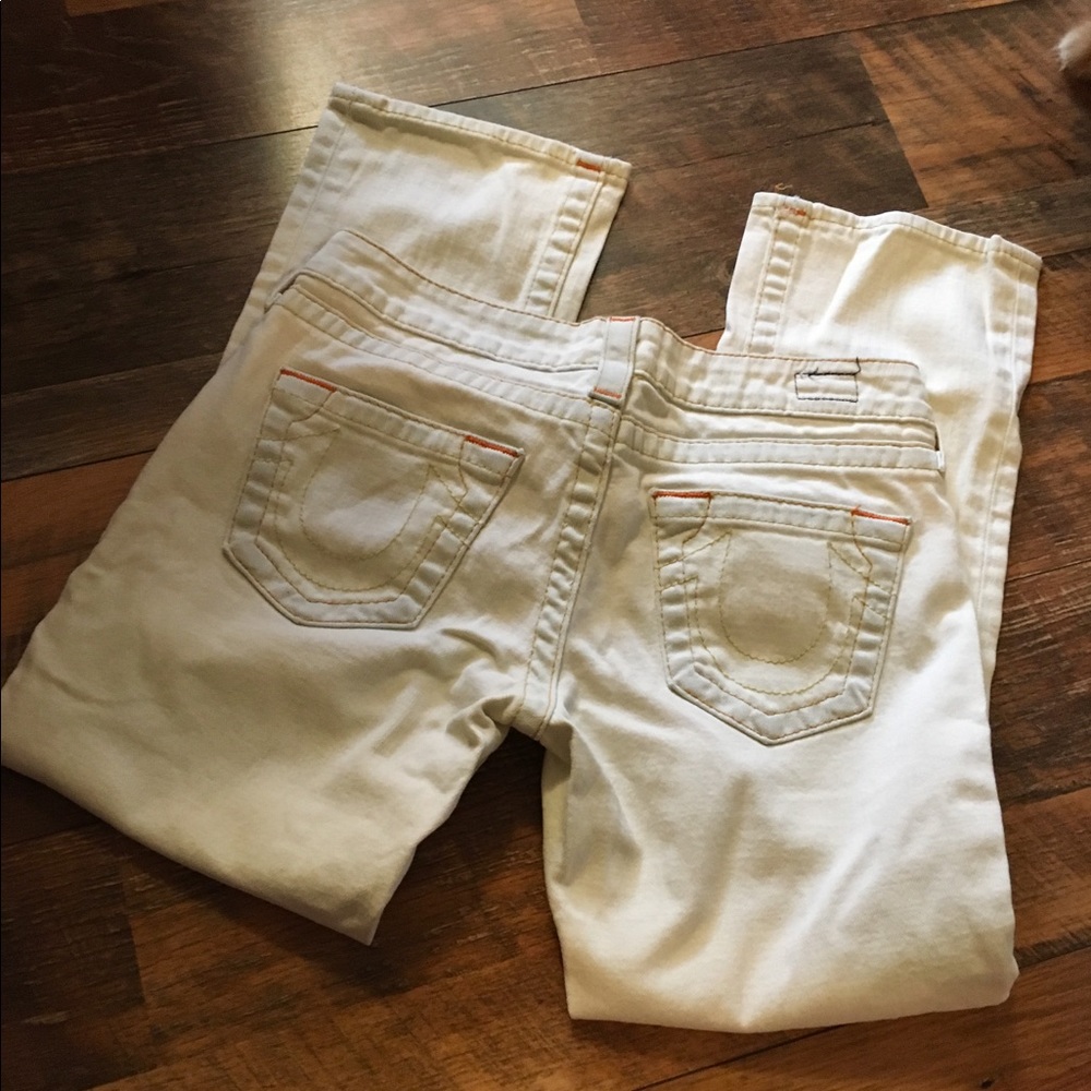 True Religion White Denim Crop