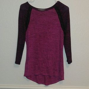Rue 21 Purple Black Lace Long Sleeve