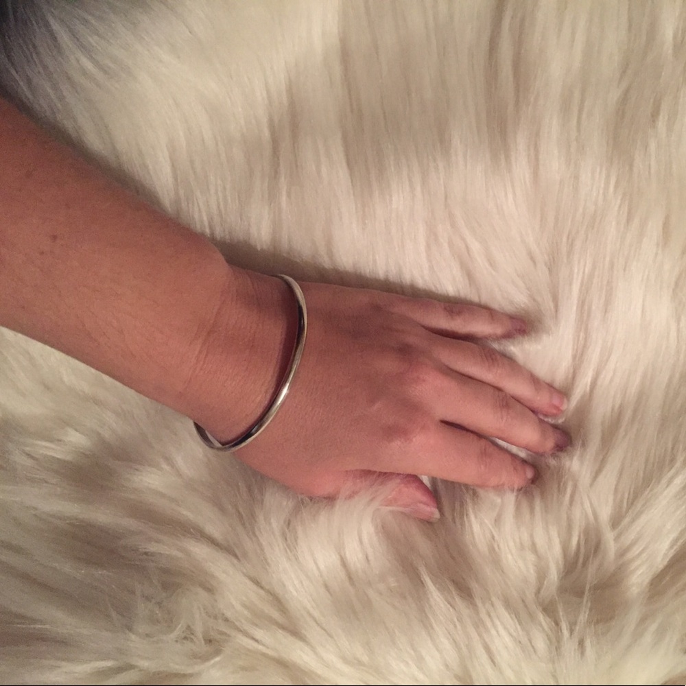 Heavy Silver Bangle Bracelet