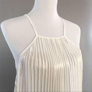 Shimmery and Iridescent Pleated Halter Top