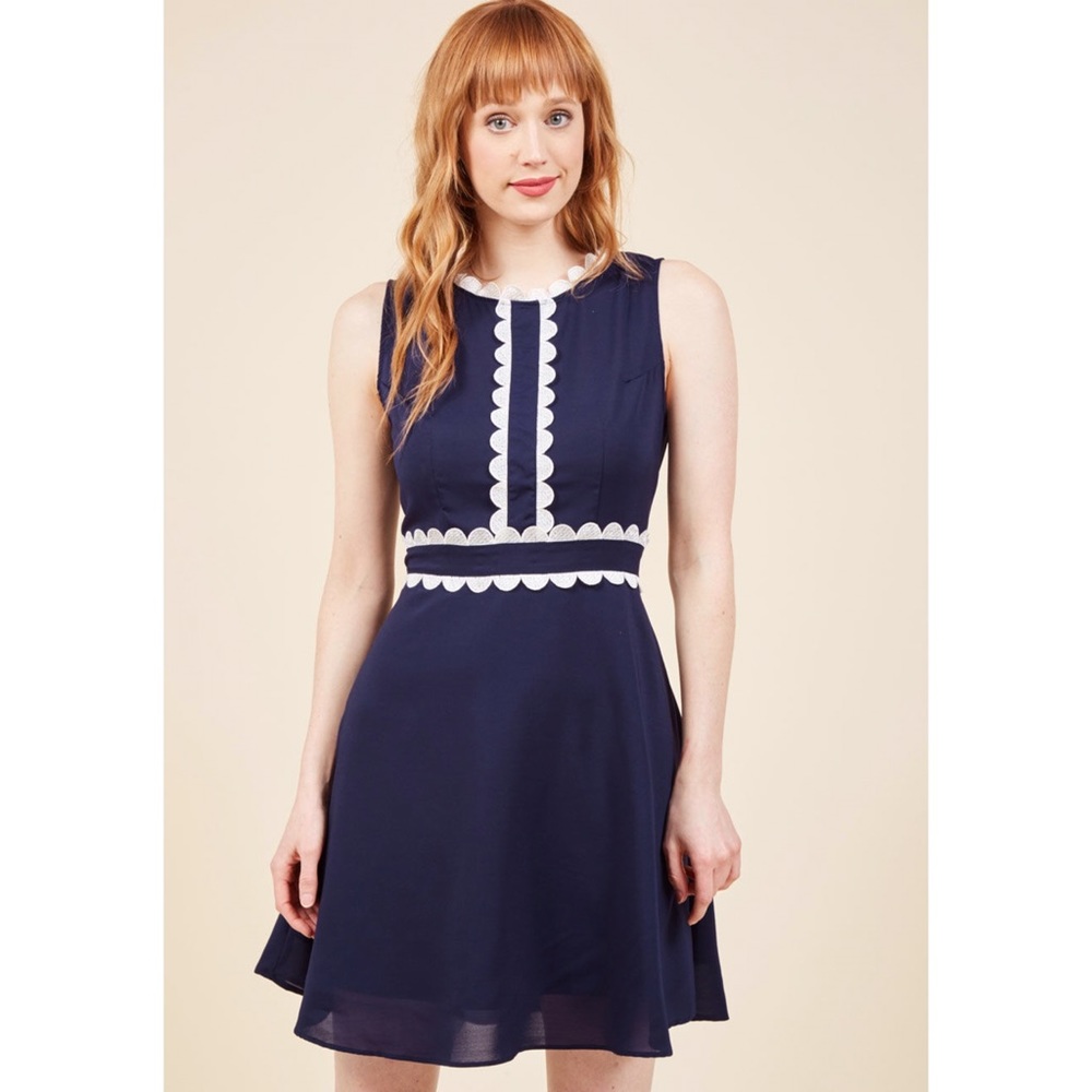 Modcloth Language Lab Lovely A-Line Dress in L