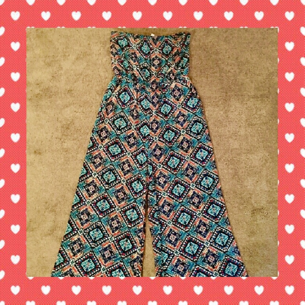 💜XL Aztec print pants Romper💜