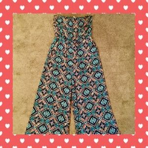 💜XL Aztec print pants Romper💜