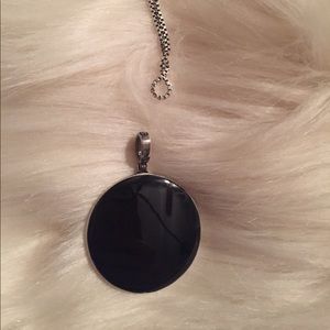 Silver Onyx Reversible Pendant