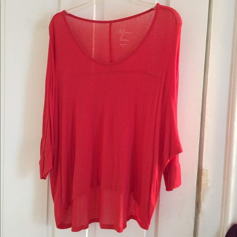 Red/orange sheer top