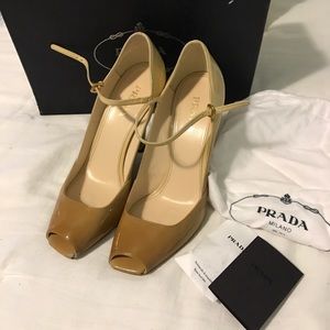 Women's Prada Mary Jane patent leather open Toe