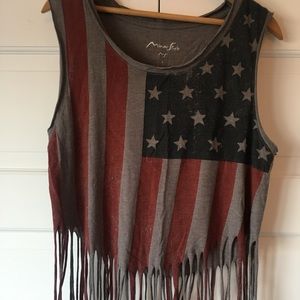 American Flag Fringe Tank