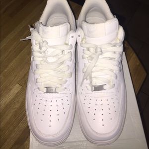 All white Air Force 1s