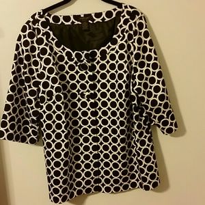 Sz 1x Black and White Blazer