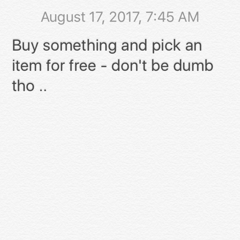 Buy something today and choose an item for free:)
