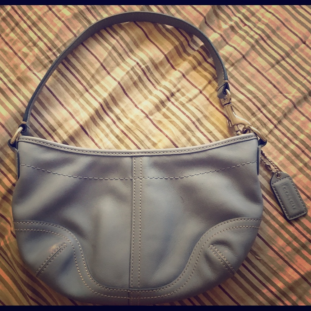Coach Powder Blue Leather Handbag!