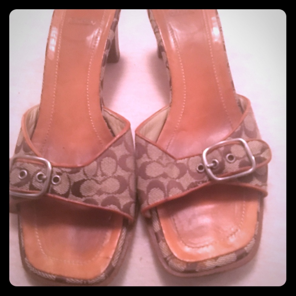 Authentic Coach peep toe heels