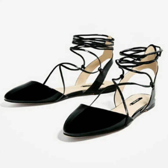 Price Firm Slingback  Lace-Up Ballerinas - Picture 4 of 8