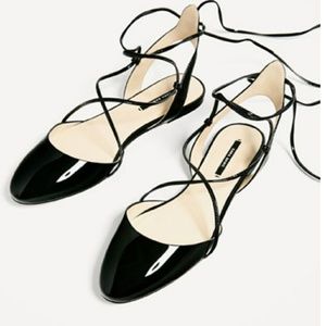 Price Firm Slingback  Lace-Up Ballerinas