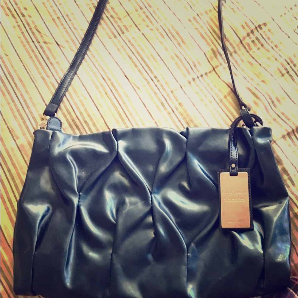 Coccinelle Blue Ruched Crossbody Handbag!