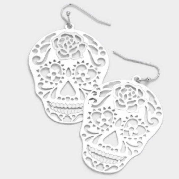 Jewelry - RESTOCKED! Sugar Skull Earrings - Silver