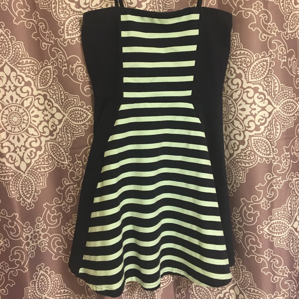 Express blue and mint mini dress w/optional straps