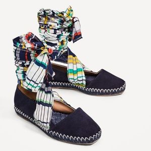 Price Firm Lace-Up Leather Espadrilles