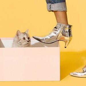 BNWT Silver High Heel Ankle Boot