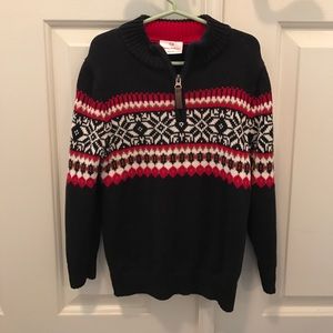 Hanna Andersson half zip holiday sweater