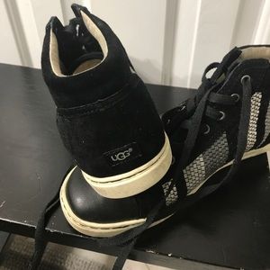 Black and silver UGG sneakers