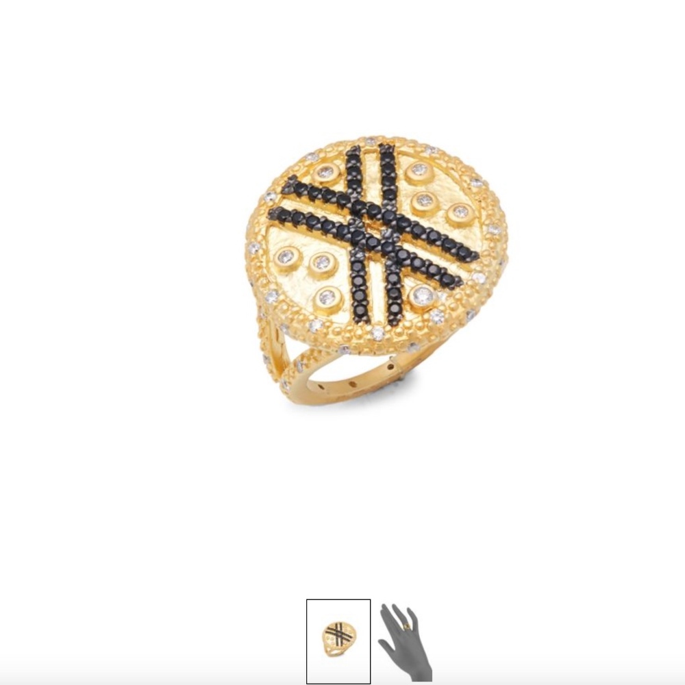 Freida Rothman Crystal Pavé Stripe Ring