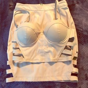 2 set top and skirt (nude tone)
