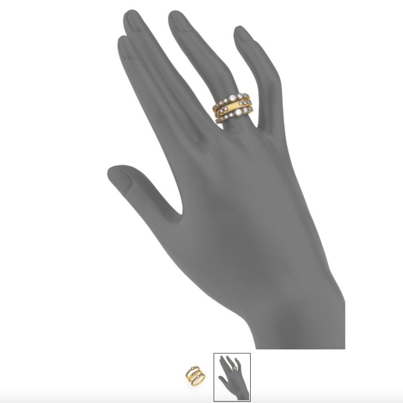 Freida Rothman Triple Crystal Bezel Stack Rings - Picture 2 of 6