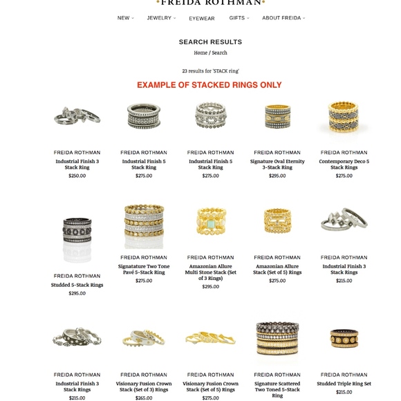 Freida Rothman Triple Crystal Bezel Stack Rings - Picture 3 of 6