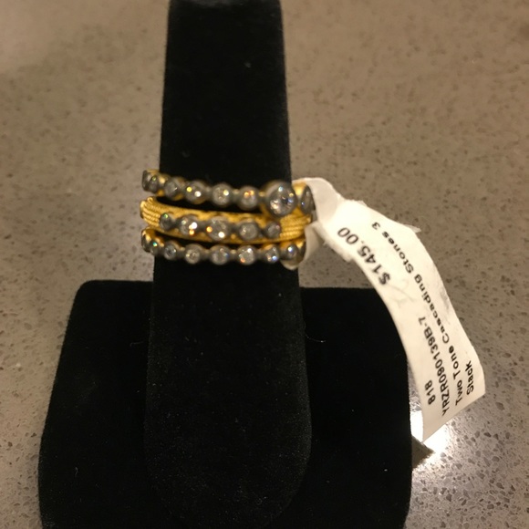 Freida Rothman Triple Crystal Bezel Stack Rings - Picture 5 of 6