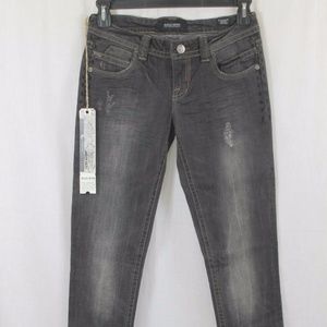 MENS MEK DENIM BLACK ULAN CIGARETTE JEANS 27X34