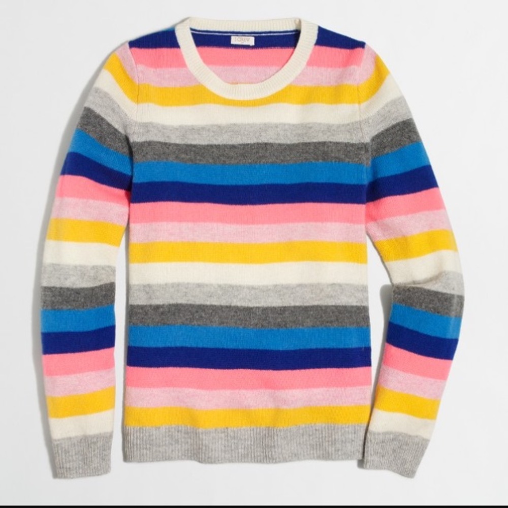 J.Crew Striped Lambs Wool Sweater