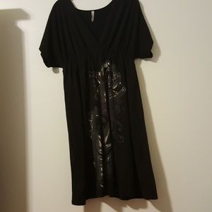 Sz 3x Floral Detail Kimono Sleeve Dress