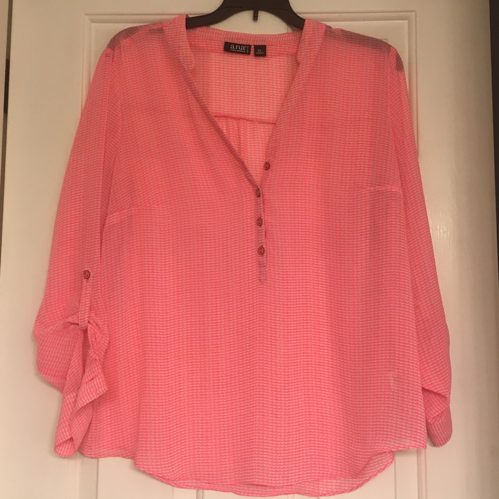 Sheer White and Neon Pink Shirt