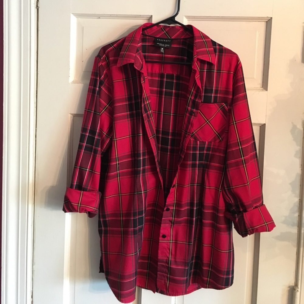 Foxcroft plaid button down