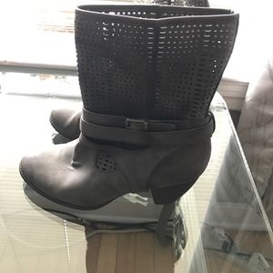 Gray Buckle boots