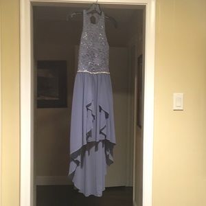 Steel grey/blue hi/lo dress