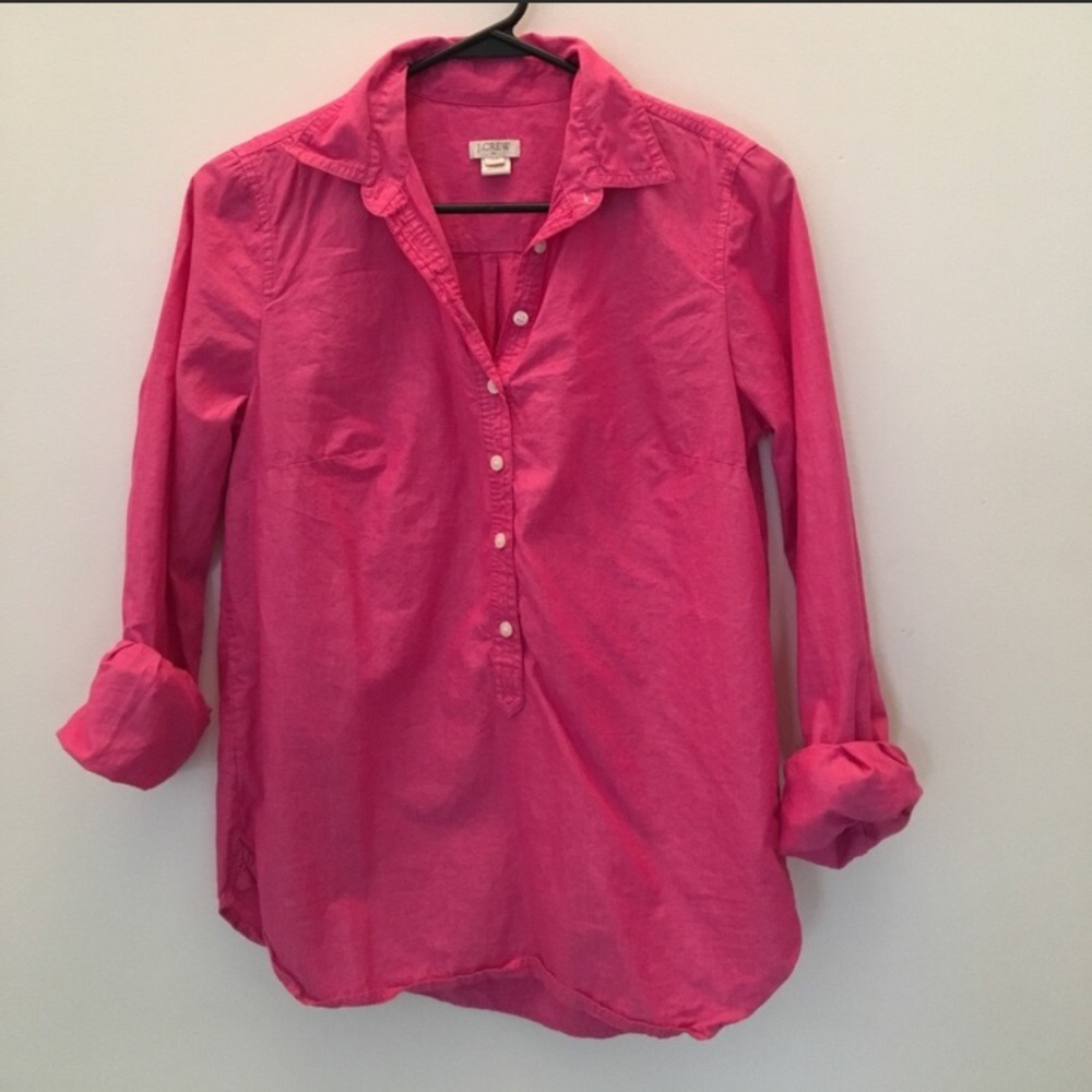 J. Crew Pink Popover Shirt