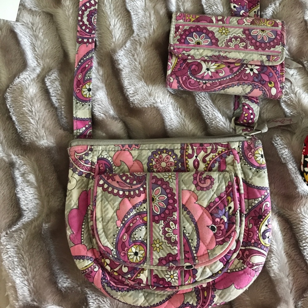 Vera Bradley Cross-body Purse and matching wallet