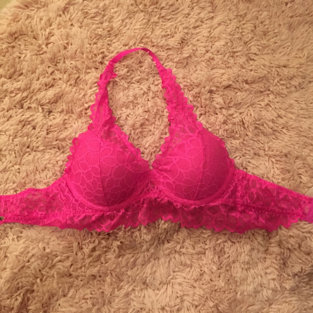 PINK push up halter bralette size S