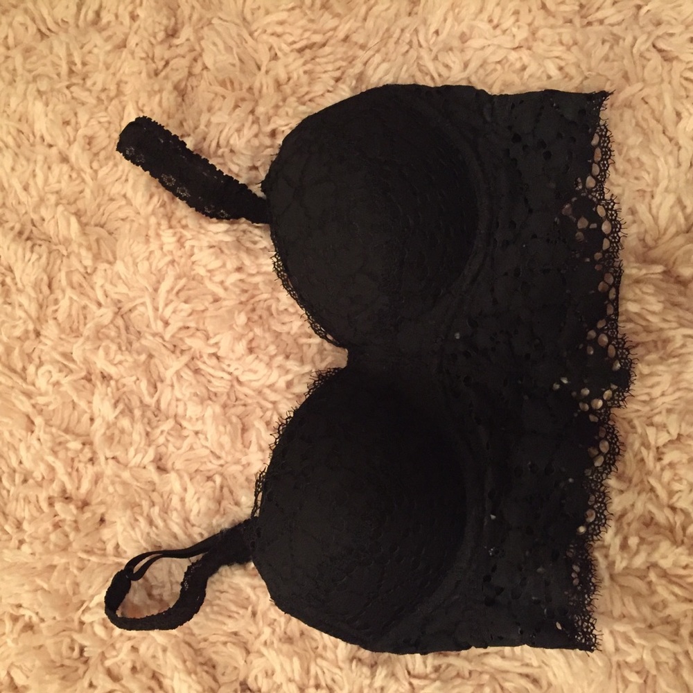 PINK black lace bralette size XS