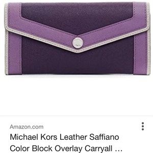 Michael Kors saffiano lcarryall wallet preloved