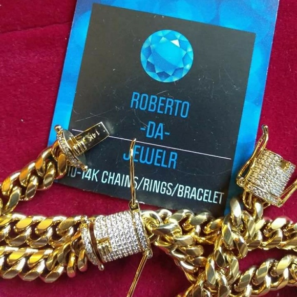 14k or 18k GF. 8MMMIAMI CUBAN W/1.5ct Diamond CZ.