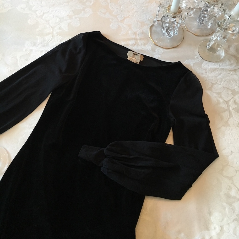 Fuzzi Black Velvet Dress
