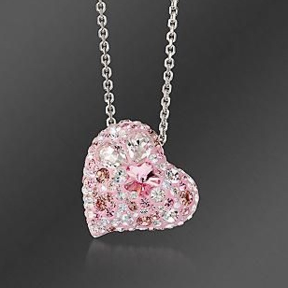 Swarovski pink heart crystal necklace