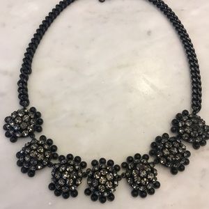 JCrew black and bling statement necklace