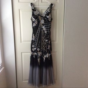 🎈SALE🎈Black White Beaded Gown Wedding Formal