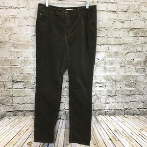 Coldwater Creek Classic Fit Olive Corduroy Pants