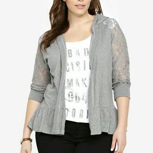 Torrid lace sleeve hoody