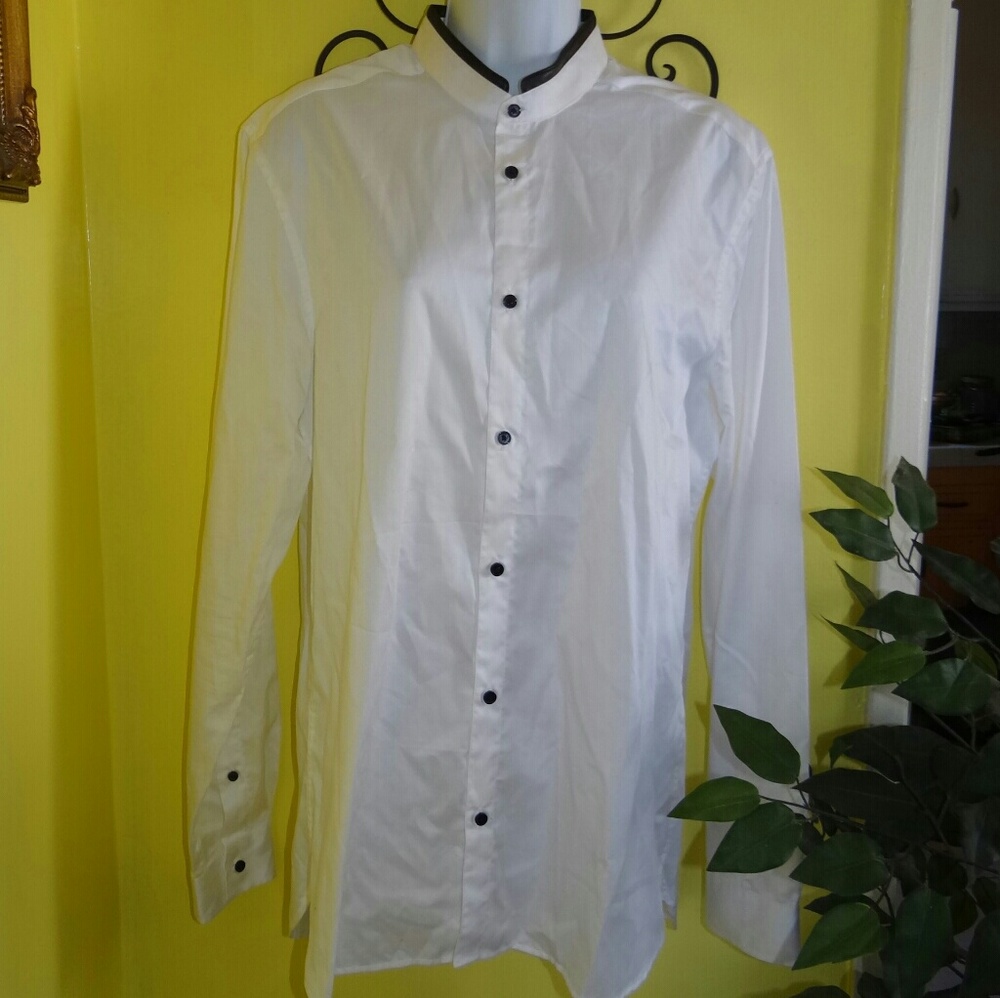 H&M White Button Down Shirt Dress